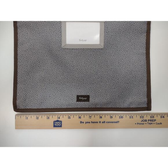 Thirty One Brown Canvas Polka Dot Hanging Wall Organizer 6 Pouches Classroom - Picture 4 of 10